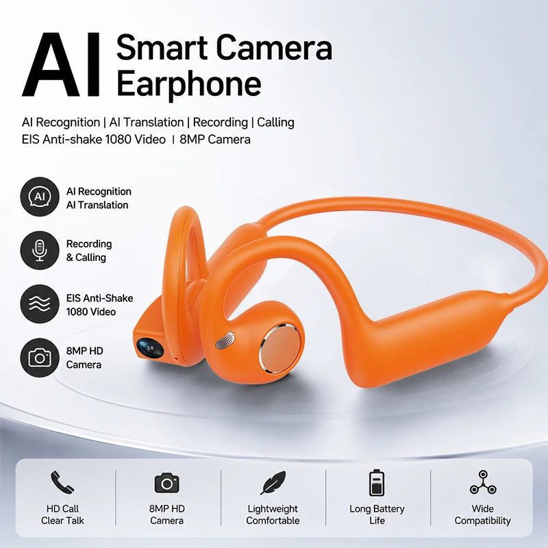Auriculares inteligentes bluetooth con camara 8mp y memoria 8gb