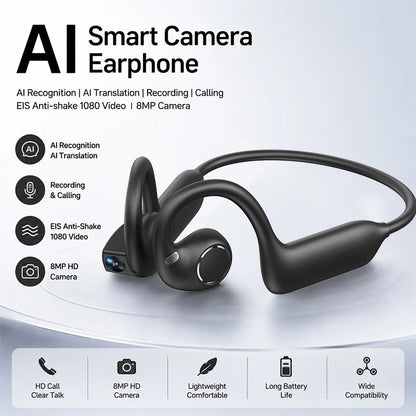 Auriculares inteligentes bluetooth con camara 8mp y memoria 8gb