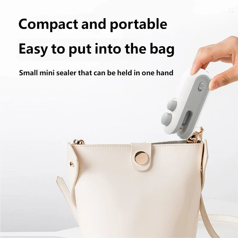 Mini selladora de bolsas portatil