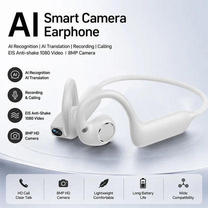 Auriculares inteligentes bluetooth con camara 8mp y memoria 8gb