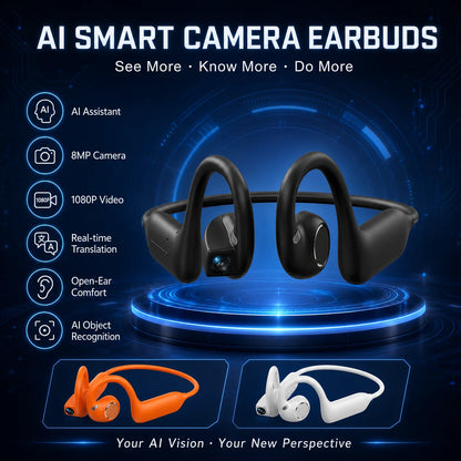 Auriculares inteligentes bluetooth con camara 8mp y memoria 8gb