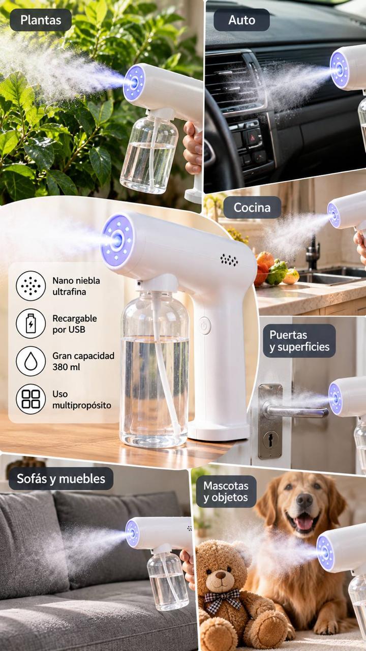 Pulverizador Electrico portatil nano spray Recargable